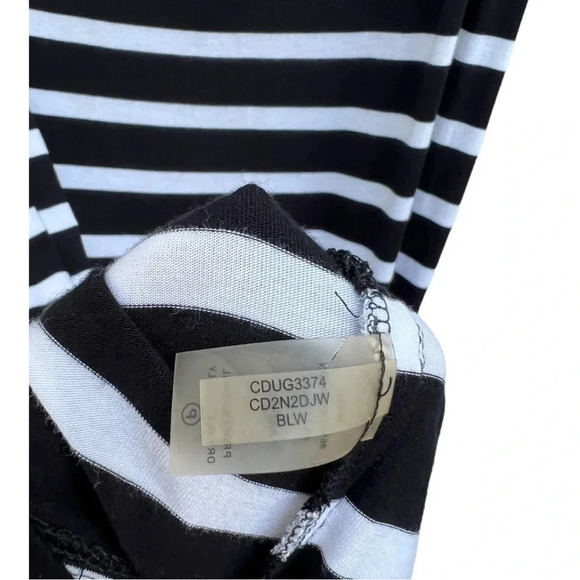Calvin Klein Womens Dress Size 14 Sheath Black White Striped Knit Sleeveless - Picture 4 of 7